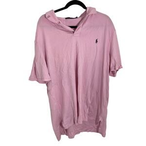Ralph Lauren Logo Baby Pink Button Up Preppy Academia Gender Reveal Polo XXL